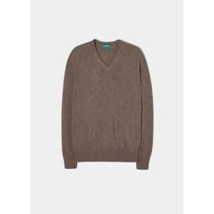 Men's V-Neck Sweater - Brown